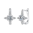 925 Sterling Silver White Gold Plated 0.50 Carat Moissanite Pavé CZ 1.3cm Earrings for Women
