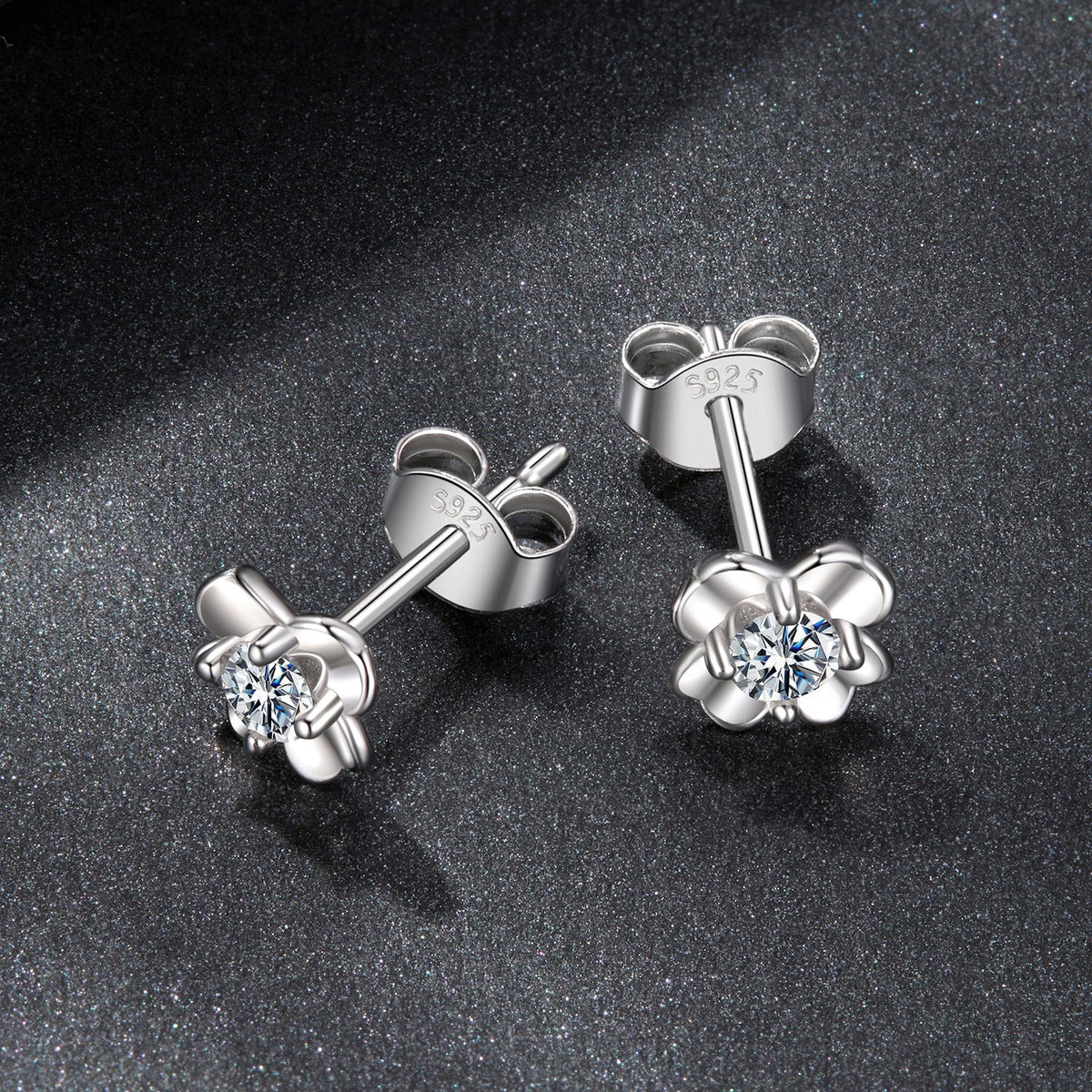 925 Sterling Silver Moissanite Earrings 0.6cm for Women