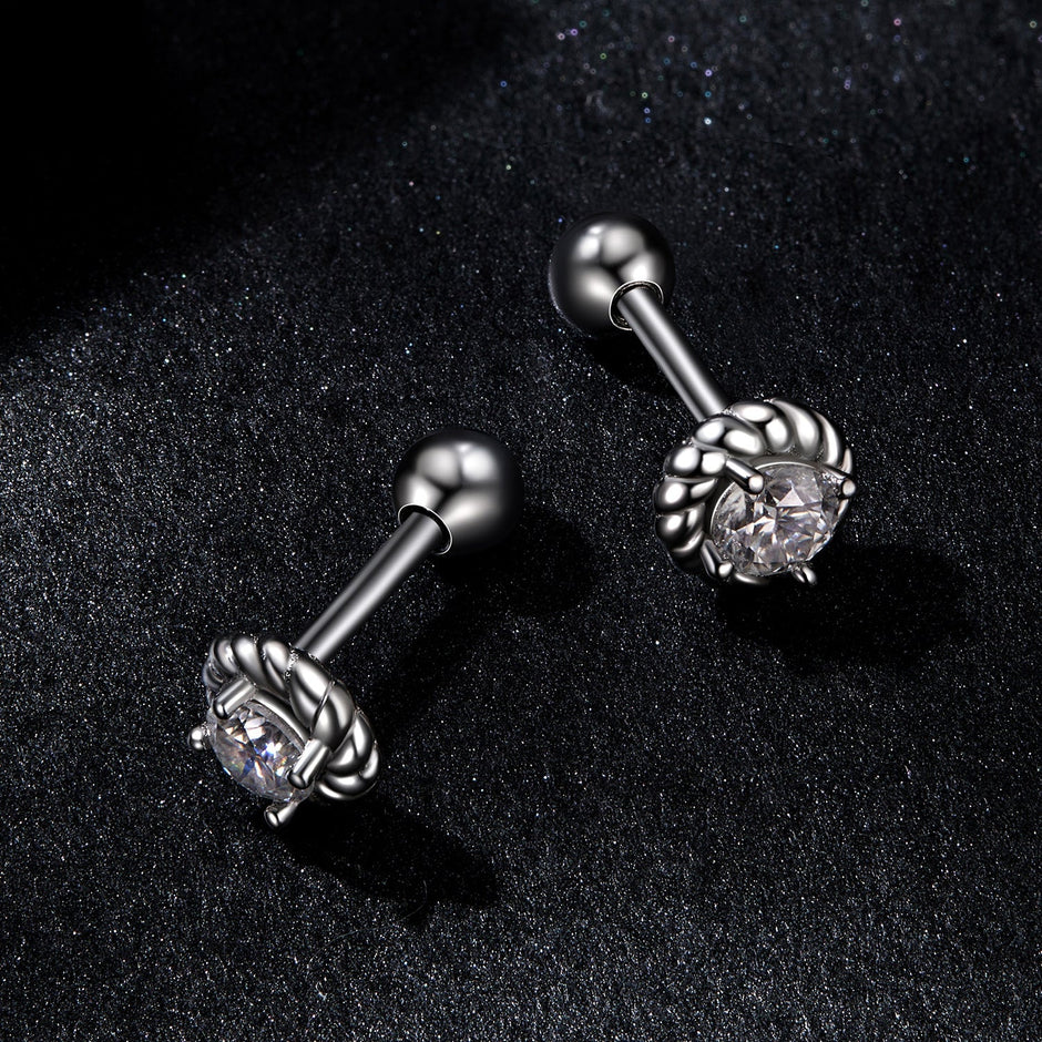 925 Sterling Silver 3mm Moissanite Earrings for Women