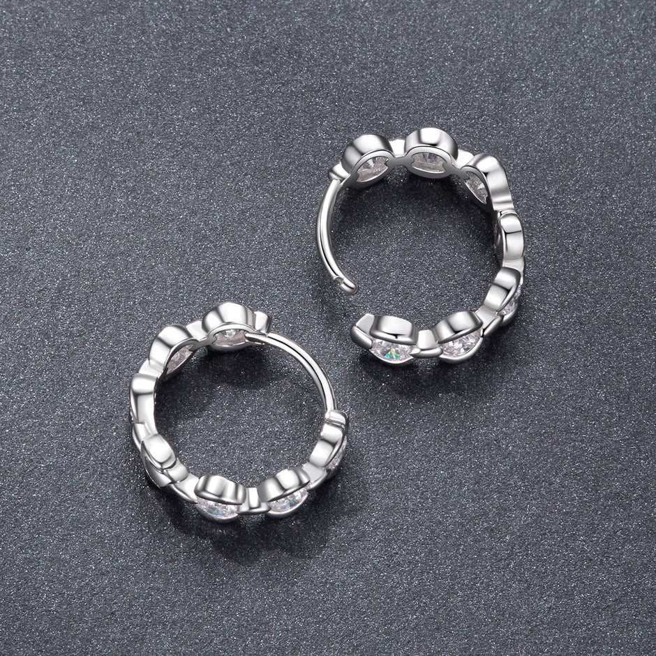 925 Sterling Silver 0.25 Carat Moissanite Hoop Earrings for Women