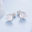 925 Sterling Silver Earrings with Pavé Setting CZ in White Gold Plated