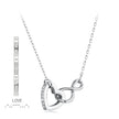 925 Sterling Silver Necklace with Pavé Setting CZ, 40+5cm, Plated White Gold, Women