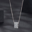 925 Sterling Silver & Moissanite Necklace, 40+5cm Length, White Gold Plated, Women's Jewelry