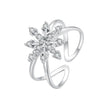 925 Sterling Silver Platinum Plated Pavé Set CZ Ring for Women