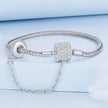 925 Sterling Silver Bracelet 17cm with Pavé Setting CZ for Women