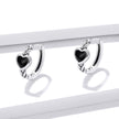 925 Sterling Silver Oxidized Enamel Earrings for Women - 1.2*0.5 cm