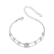 925 Sterling Silver 5.0mm Moissanite Bracelet with CZ and White Gold Plating for Women