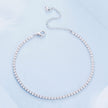 925 Sterling Silver Pavé Setting Bracelet with CZ for Women - Adjustable 18+5cm