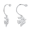 925 Sterling Silver Earrings with Pavé Setting CZ and White Gold Plating for Women