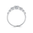 925 Sterling Silver Moissanite Engagement Ring with 5mm, 4mm, 3mm, 2.5mm Stones for Women