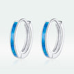 925 Sterling Silver + Platinum Translucent Opal Earrings for Women