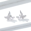 925 Sterling Silver Earrings with Pavé Setting CZ - 0.6*0.9cm