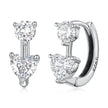 925 Sterling Silver Oxidized Silver Pavé CZ 1.2x0.6cm Hoop Earrings for Women