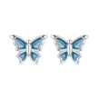 S925 Sterling Silver Earrings with Enamel Process, 6*8mm, Plated Platinum for Women