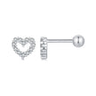 925 Sterling Silver White Gold Plated Earrings with CZ for Women