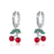 S925 Sterling Silver Oxidized CZ Enamel Earrings for Women