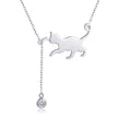 925 Sterling Silver Necklace 38-45cm with 1.4*2.5cm Pendant for Women