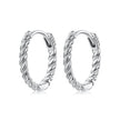 925 Sterling Silver Plated White Gold Earrings Size 1.4x0.2cm for Women