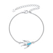 925 Sterling Silver Synthetic Opal Bracelet with White Gold Plating