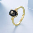 925 Sterling Silver Gold-Plated CZ Pavé Ring for Women