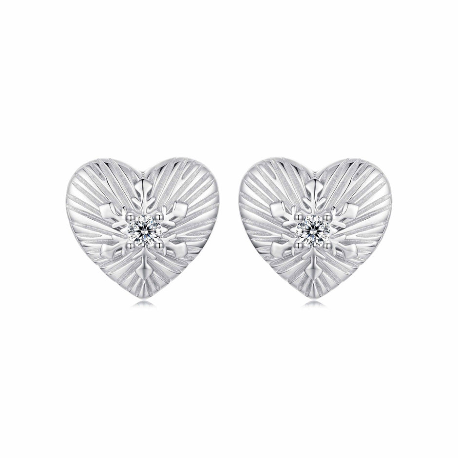 925 Sterling Silver Earrings with CZ in White Gold Plating for Women