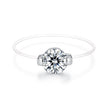 925 Sterling Silver White Gold Plated CZ Ring Size 6 for Women