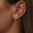 925 Sterling Silver Pavé Setting CZ Earrings 1x0.7cm for Women