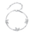 925 Sterling Silver Plated White Gold Adjustable Bracelet for Women
