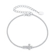 925 Sterling Silver Moissanite Bracelet 15+6cm, Plated White Gold, for Women