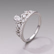 925 Sterling Silver Pavé Setting CZ White Gold Plated Ring Size 6 for Women