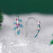925 Sterling Silver White Gold Plated Enamel Earrings