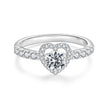 925 Sterling Silver Moissanite 0.5ct Heart Ring for Women Size 6