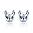 925 Sterling Silver Oxidized Enamel Earrings for Women 1*1cm
