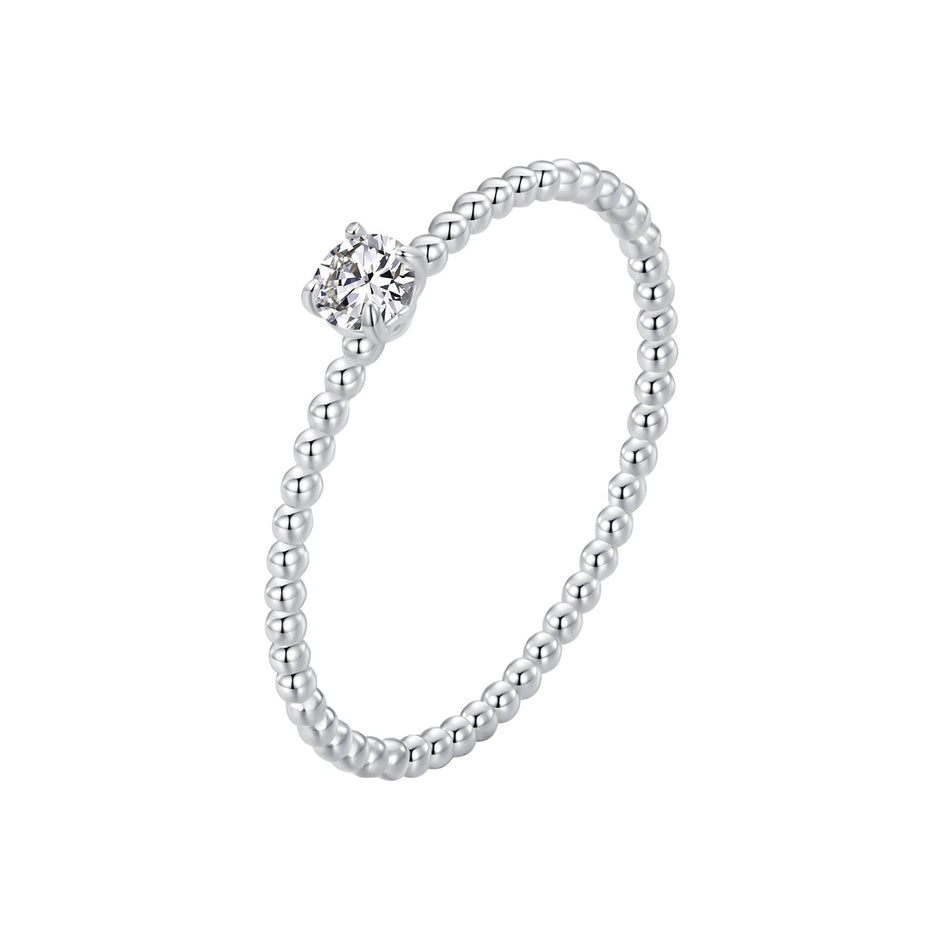 925 Sterling Silver 3mm Moissanite Ring for Women - Size 6