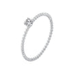 925 Sterling Silver 3mm Moissanite Ring for Women - Size 6
