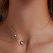 925 Sterling Silver + Moissanite Adjustable Necklace for Women - White Gold 0.5ct & 0.1ct