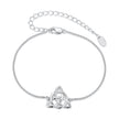 925 Sterling Silver White Gold Plated Bracelet with Length 15+6cm for Women