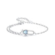 925 Sterling Silver Aquamarine Bracelet for Women