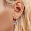 925 Sterling Silver Earrings with Pavé Setting CZ and Transparent Glass for Women