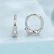 925 Sterling Silver White Gold Plated Hoop Earrings for Women