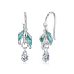 925 Sterling Silver White Gold Plated Enamel Pavé CZ 2.2x0.6cm Earrings for Women