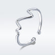 925 Sterling Silver Platinum Plated 0.1cm Ring for Men