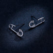 925 Sterling Silver Earrings for Women - 1.7x0.6cm, Platinum Plated with Pavé Setting CZ
