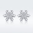 S925 Sterling Silver Earrings with CZ in Pavé Setting - 0.8*0.8cm for Women