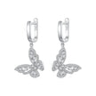 925 Sterling Silver Earrings with Pavé Setting CZ, 37x19mm for Women