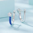 925 Sterling Silver Enamel Earrings with Pavé CZ for Women