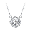 925 Sterling Silver Moissanite 1.0 Carat Necklace with Pavé Setting for Women
