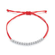 925 Sterling Silver Adjustable White Gold Plated Bracelet with CZ