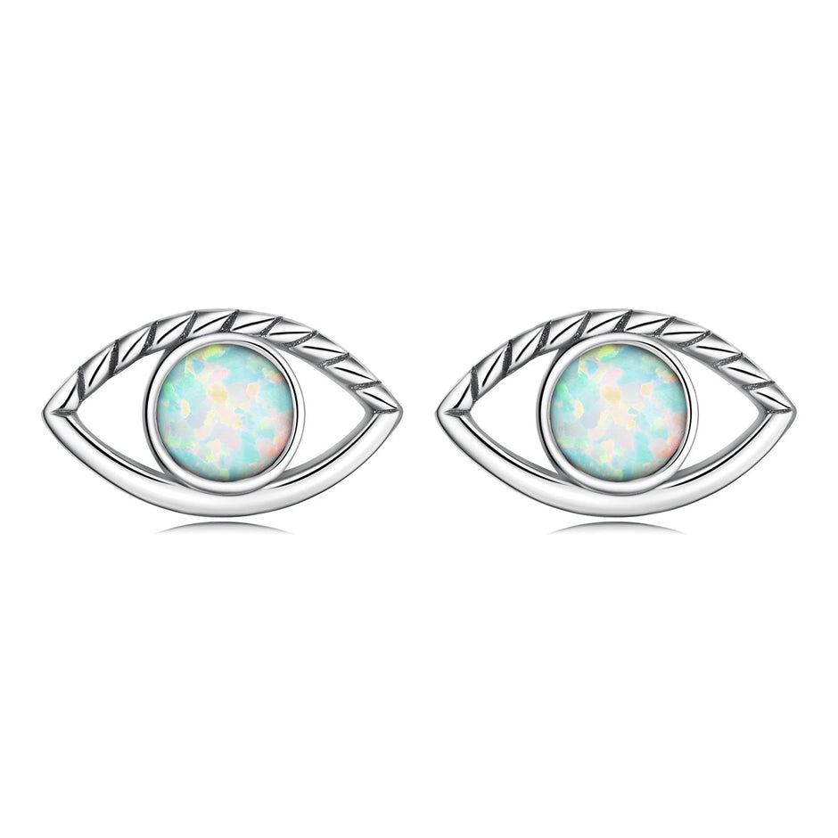 925 Sterling Silver Translucent Opal Earrings for Women