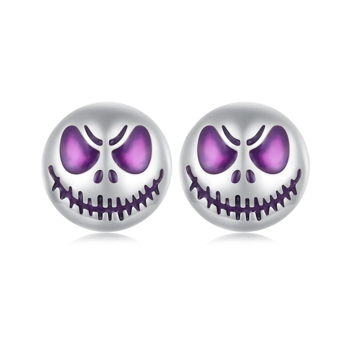 925 Sterling Silver Enamel Oxidized Earrings - 8mm for Women